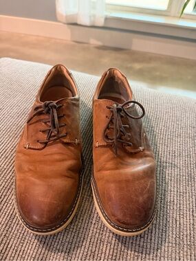 J&M Brown Leather Derby Shoes Made in India Classic Casual Lace-Up Size 9.5